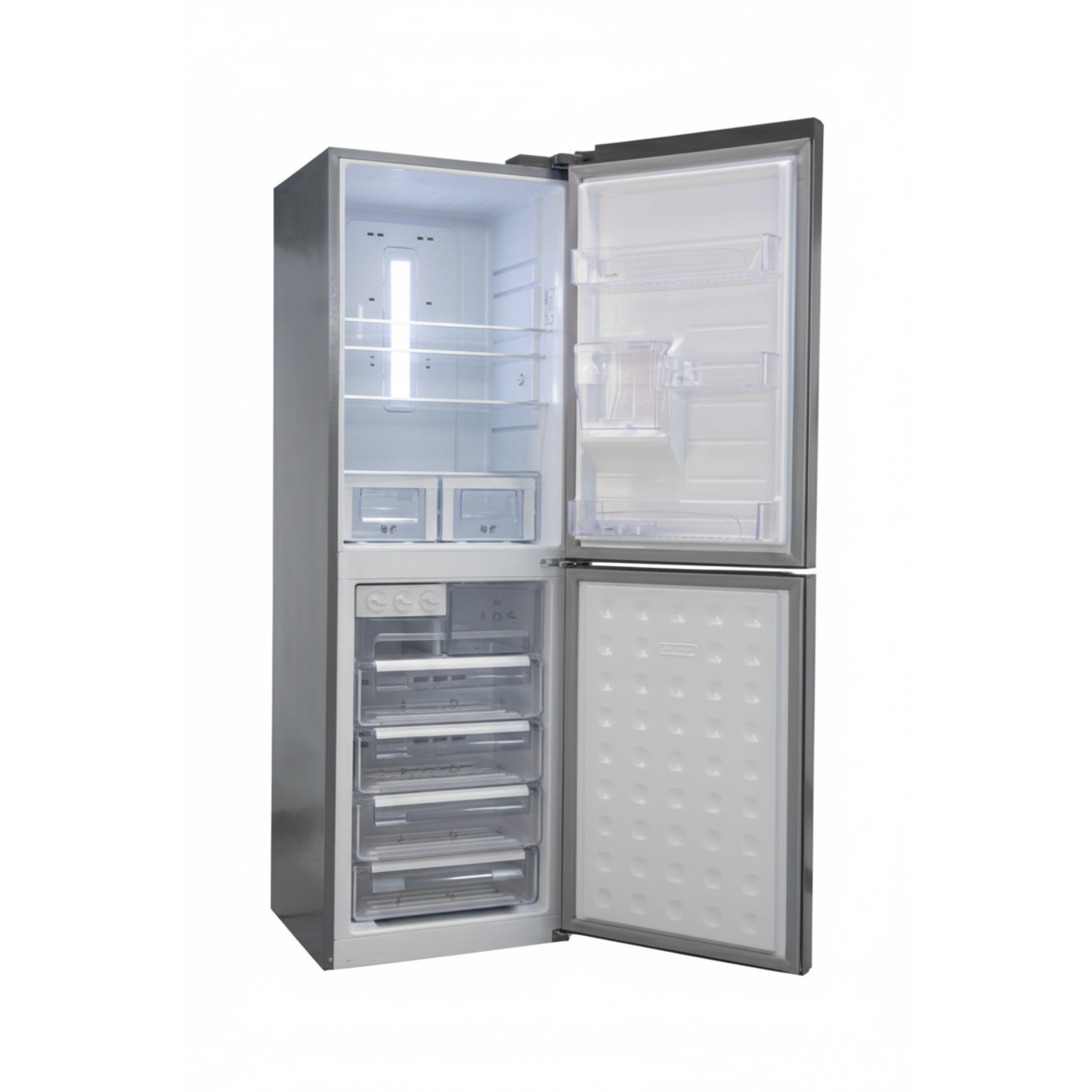 یخچال فریزر نیکسان فریزر پایین مدل NC-7021-DN طرح استیل نیکسان